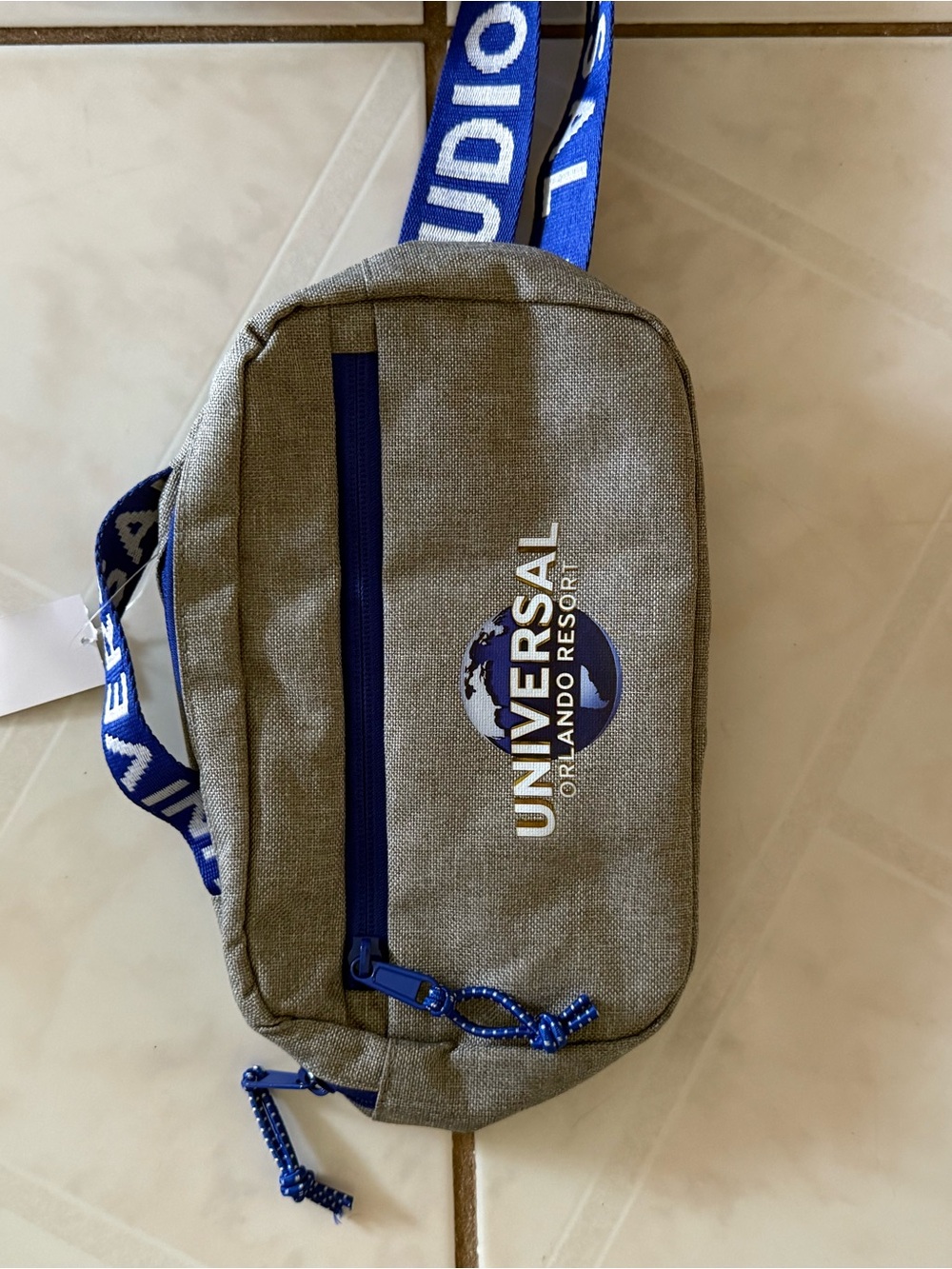 Universal Orlando Resort Grey & Blue Crossbody Sling Bag